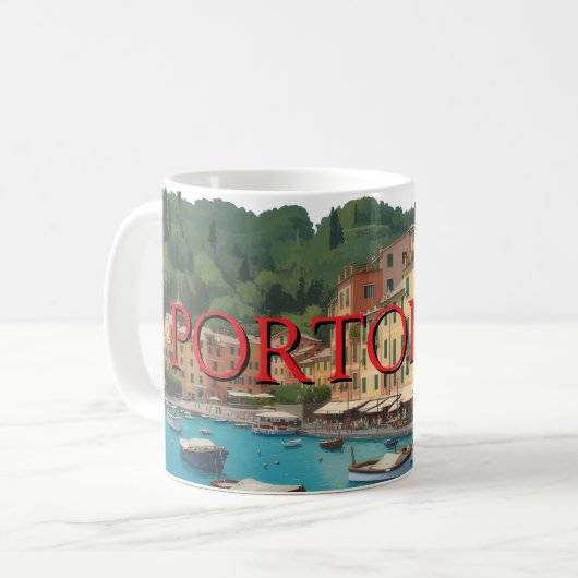 Portofino Mug Italian Riviera Seaside Coffee Cup Koffiemok (Voorkant links)