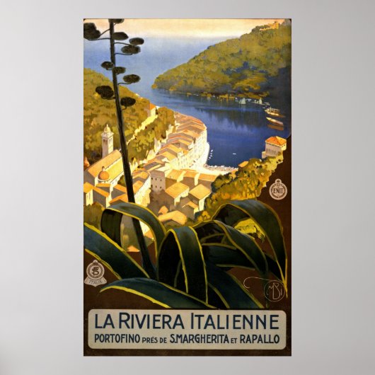 Portofino Riviera Italië Reisposter Poster (Voorkant)