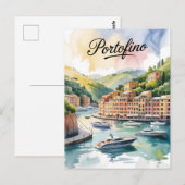 Portofino-waterverf Briefkaart (Voorkant / Achterkant)