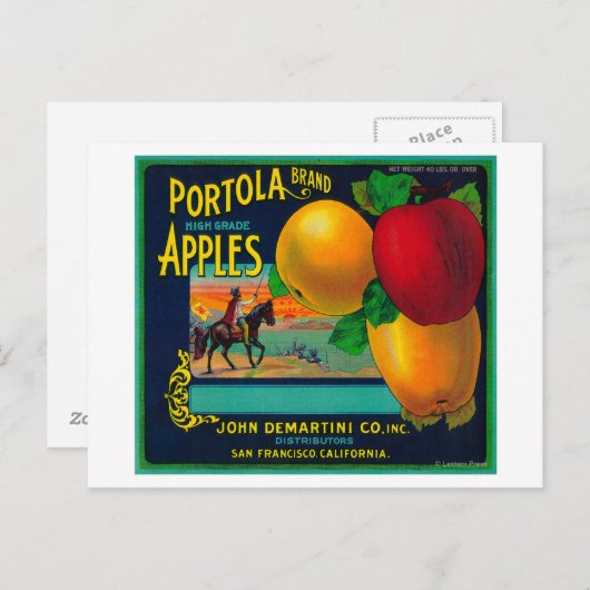 Portola Apple-label Briefkaart (Voorkant / Achterkant)