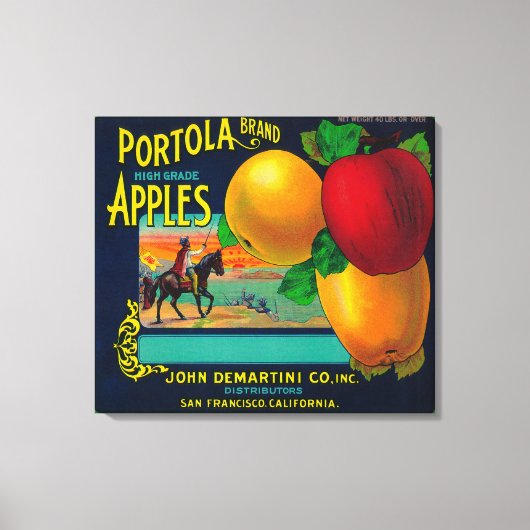 Portola Apple-label Canvas Afdruk (Voorkant)