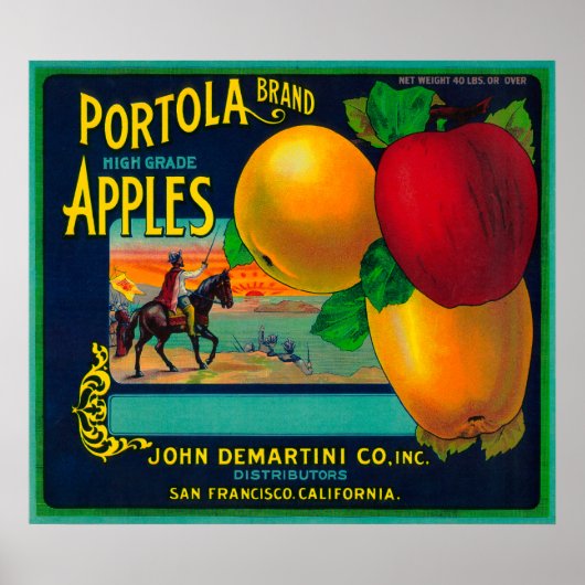 Portola Apple-label Poster (Voorkant)