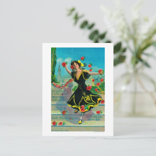 Portola Festival Advertisment (danser) Briefkaart (Staand voorkant)