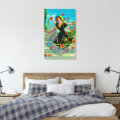 Portola Festival Advertisment (danser) Canvas Afdruk (Insitu (Slaapkamer))
