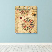 Portolan Chart | Kaart van Caïro, Egypte Canvas Afdruk (Insitu (Houten vloer))
