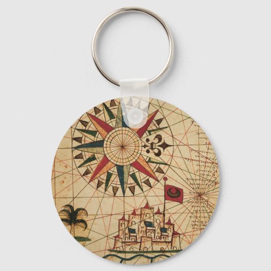 Portolan Chart | Kaart van Caïro, Egypte Sleutelhanger (Voorkant)