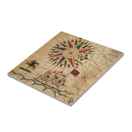 Portolan Chart | Kaart van Caïro, Egypte Tegeltje (Zijkant)