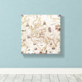 Portolan Grafiek van de wereld | 1519 Canvas Afdruk (Insitu (Houten vloer))
