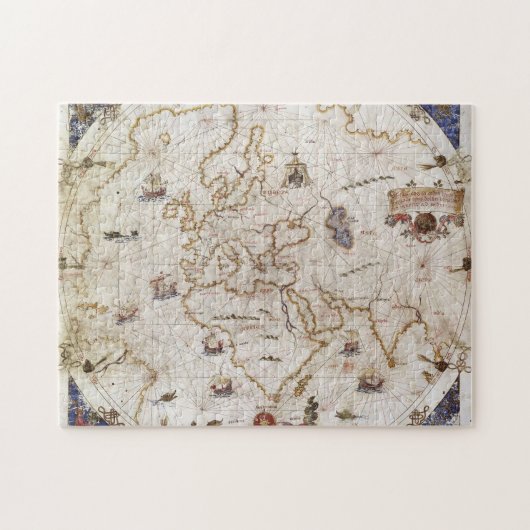 Portolan Grafiek van de wereld | 1519 Legpuzzel (Horizontaal)