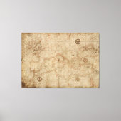 Portolan-kaart rond 1500 canvas afdruk (Voorkant)