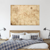 Portolan-kaart rond 1500 canvas afdruk (Insitu (Slaapkamer))