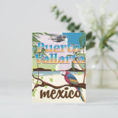 Portoposter voor strandtocht Puerto Vallarta Mexic Briefkaart (Staand voorkant)