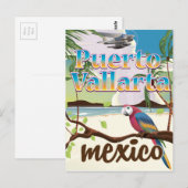 Portoposter voor strandtocht Puerto Vallarta Mexic Briefkaart (Voorkant / Achterkant)