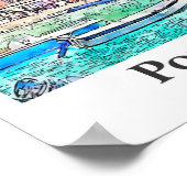 Portovenere Italië Reizen Waterverf Hand getekend Poster (Hoek)