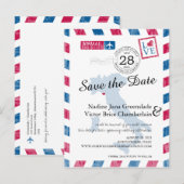 Portovenere Italië Rood Blauw Airmail Bewaar de da Aankondigingskaart (Voorkant / Achterkant)