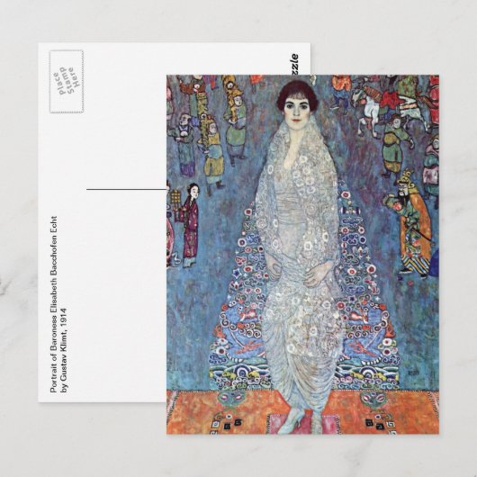 Portrait Baroness Elisabeth Bacchofen Echt, Klimt Briefkaart (Voorkant / Achterkant)