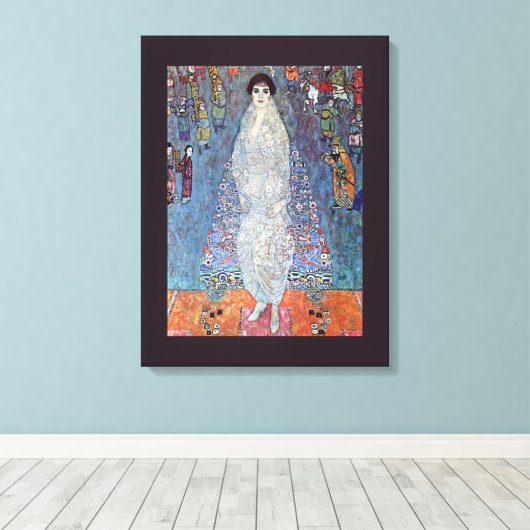 Portrait Baroness Elisabeth Bacchofen Echt, Klimt Canvas Afdruk (Insitu (Houten vloer))