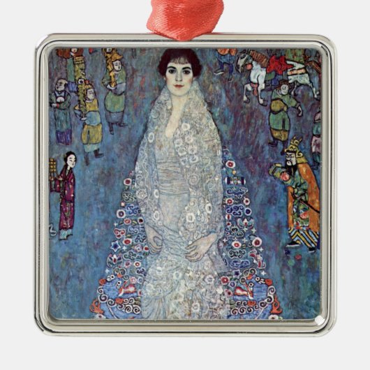 Portrait Baroness Elisabeth Bacchofen Echt, Klimt Metalen Ornament (Voorkant)