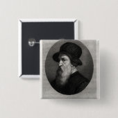 Portrait Benvenuto Cellini gegraveerd door Vierkante Button 5,1 Cm (Voorkant /achterkant)