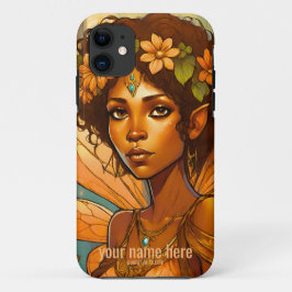 PORTRAIT BLACK GIRL WOODLAND FAIRY EARTHTONES Case-Mate iPhone CASE
