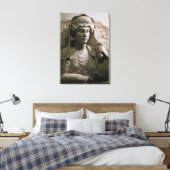 Portrait bust tomb relief, Roman, c.2nd/3rd centur Canvas Afdruk (Insitu (Slaapkamer))