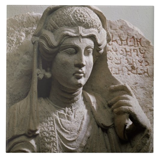 Portrait bust tomb relief, Roman, c.2nd/3rd centur Tegeltje (Voorkant)