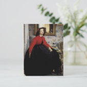 Portrait de Jeune Femme en Veste Rouge Briefkaart (Staand voorkant)