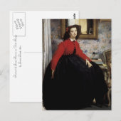 Portrait de Jeune Femme en Veste Rouge Briefkaart (Voorkant / Achterkant)