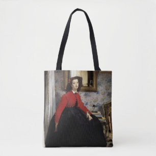 Portrait de Jeune Femme en Veste Tote Bag