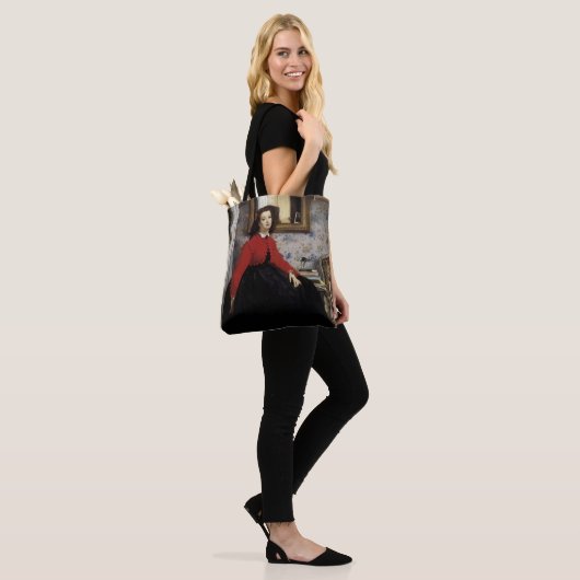 Portrait de Jeune Femme en Veste Tote Bag (Op model)