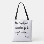 Portrait femme pixel regard intense et silencieux tote bag (Achterkant)