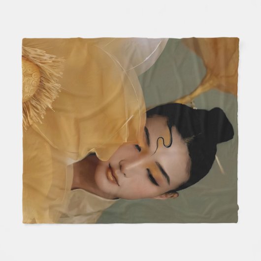 Portrait Geji GaiGai Chinese Dance Fleece Deken (Voorkant (Horizontaal))