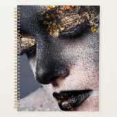 Portrait Gold Black Artistic Makeup Luxury Beauty Planner (Voorkant)