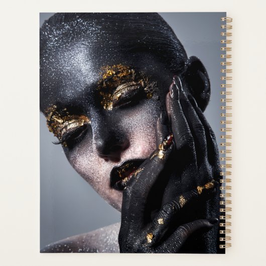 Portrait Gold Black Artistic Makeup Luxury Beauty Planner (Achterkant)