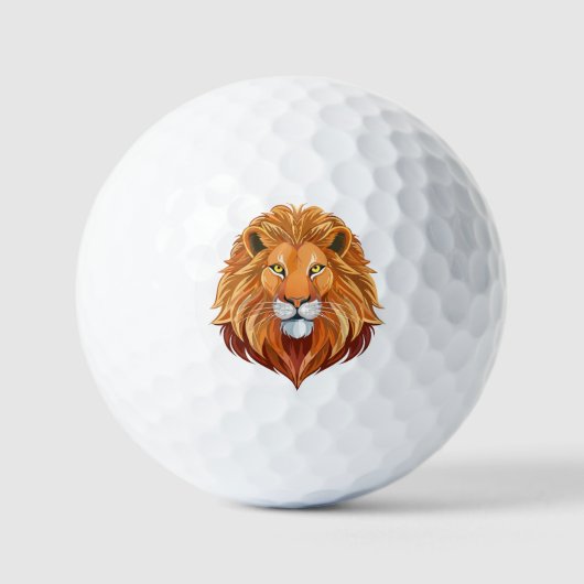 Portrait lion head front view golfballen (Voorkant)