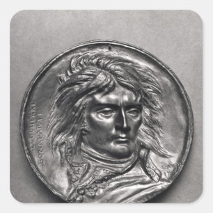 Portrait medallion van generaal Bonaparte c.1830 Vierkante Sticker
