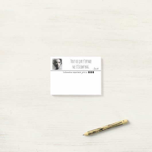 Portrait noir blanc pixel art  post-it® notes (Op bureau)