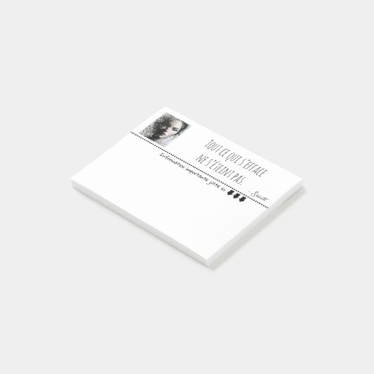 Portrait noir blanc pixel art  post-it® notes (Schuin)