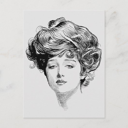 Portrait Of A Gibson Girl, 1900 Briefkaart (Voorkant)