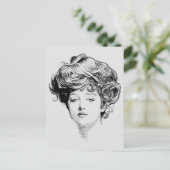 Portrait Of A Gibson Girl, 1900 Briefkaart (Staand voorkant)