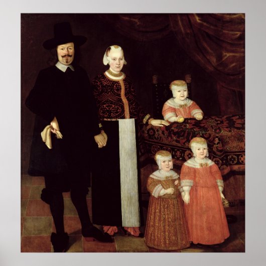 Portrait of a Hamburg Family, c.1640 Poster (Voorkant)