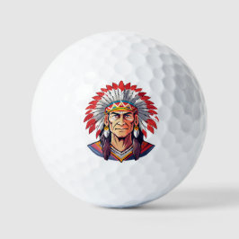 Portrait of a Native American old Chief Golfballen