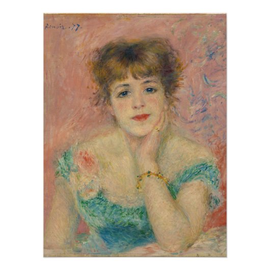 Portrait of Actress Jeanne Samary, Auguste Renoir Perfect Poster (Voorkant)