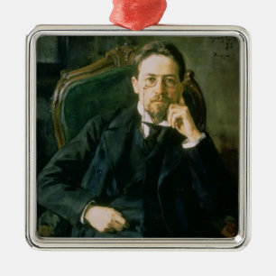 Portrait of Anton Pavlovich Chekhov, 1898 Metalen Ornament