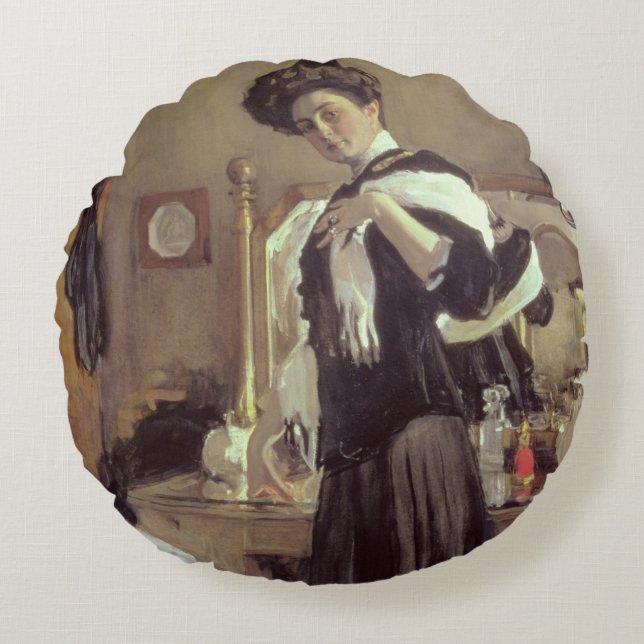 Portrait of Henrietta Hirshmann , 1907 Rond Kussen (Voorkant)