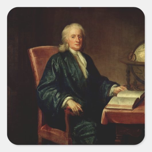 Portrait of Isaac Newton, c.1726 Vierkante Sticker (Voorkant)