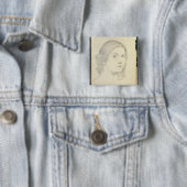 Portrait of Isadora Duncan, 1908 Vierkante Button 5,1 Cm (In situ)