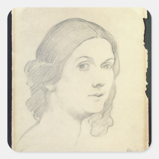 Portrait of Isadora Duncan, 1908 Vierkante Sticker (Voorkant)
