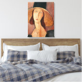 Portrait of Jeanne Hebuterne in a large hat Canvas Afdruk (Insitu (Slaapkamer))