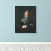 Portrait of John Donne, c.1595 Canvas Afdruk (Insitu (Houten vloer))